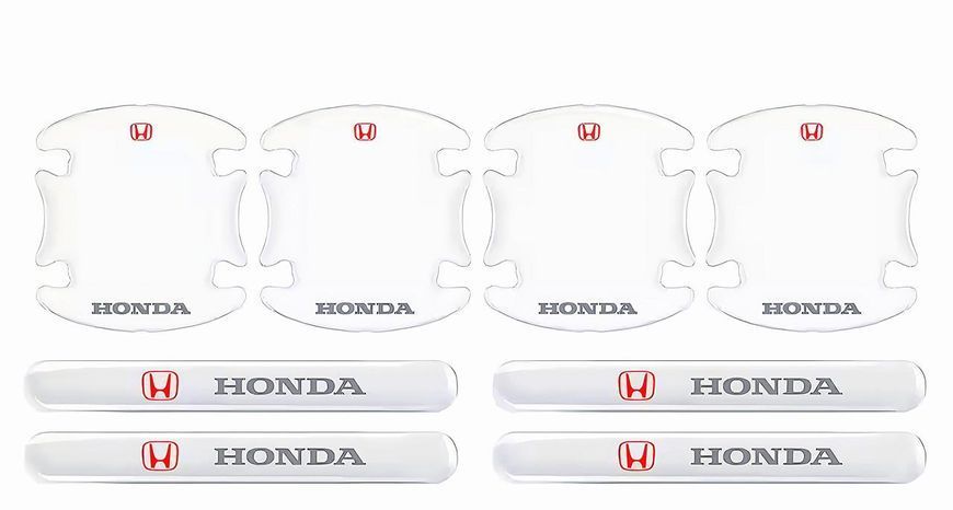 Защитная пленка под/на ручки дверей авто от царапин с логотипом Honda Хонда 8шт 62772071 фото