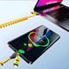 Кабель для швидкого заряджання телефону USB-A+Type-C на Type-C+Lightning 4 в 1 (65Вт), пружинний, жовтий, 1.5 м 38705607 фото 6