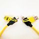 Кабель для швидкого заряджання телефону USB-A+Type-C на Type-C+Lightning 4 в 1 (65Вт), пружинний, жовтий, 1.5 м 38705607 фото 3