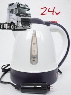 Автомобільний чайник Ferze 24 вольт 1л 250Вт білий з автовідключенням kettle-w24 фото